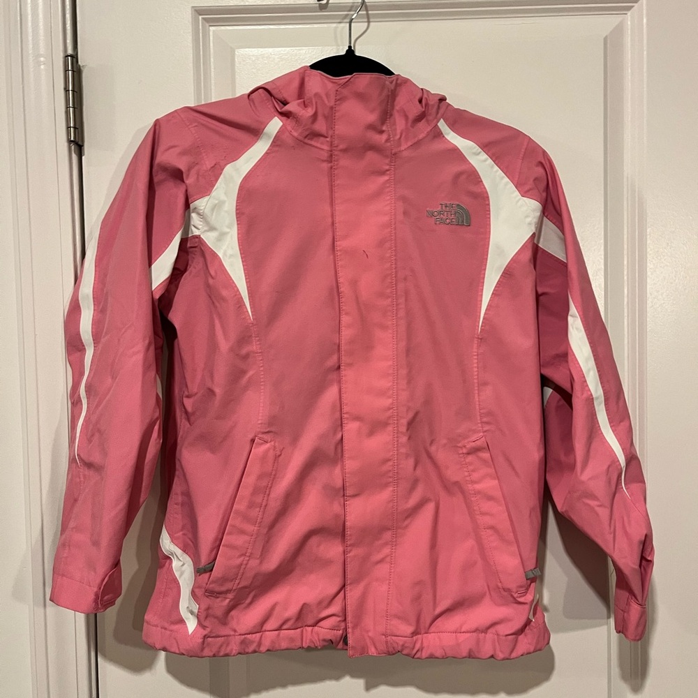 The North Face Girls' Pink Hooded rain Jacket